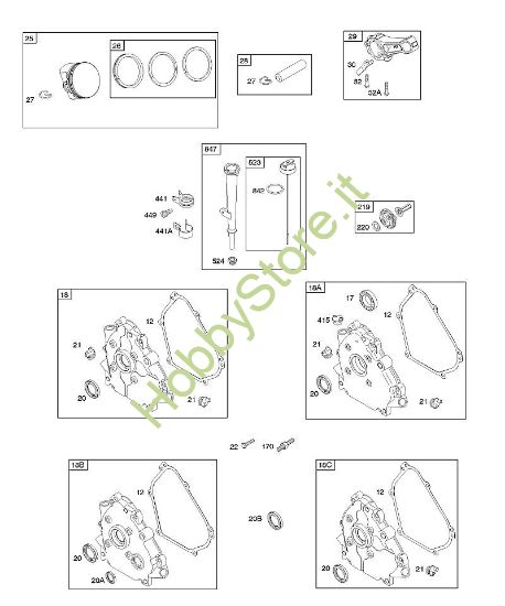 I - Biella/anelli/pistone, coperchi carter motore B&S - 11 €¦ 110492-0165-E1 brand Stihl